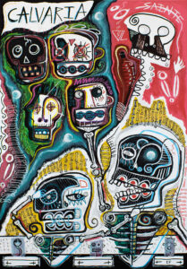 Calvaria Acrylic Painting by Charlie Franco